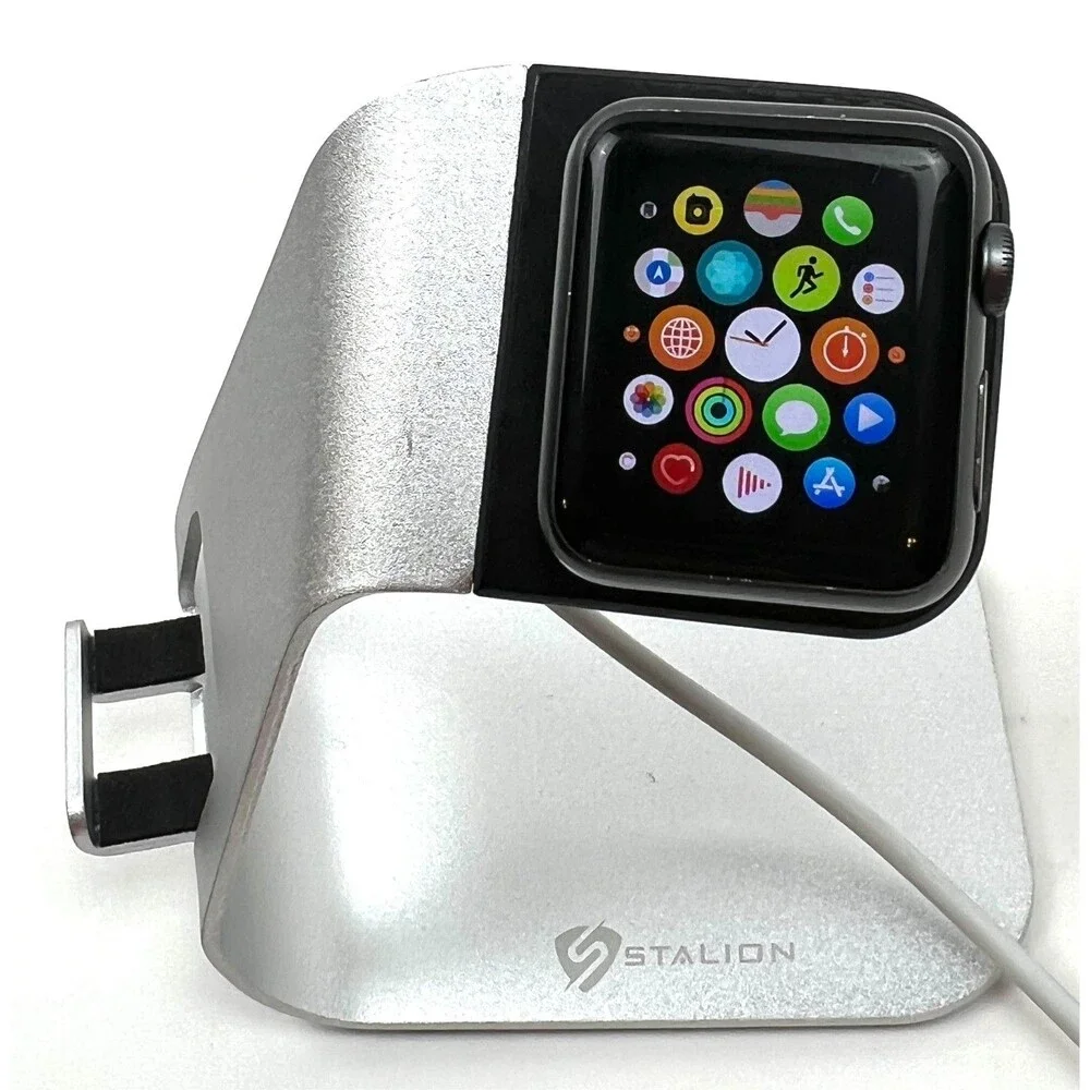 Apple Watch Series 1 A1802 Aluminum 38mm Smart Watch 2 Bands & Charging Stand